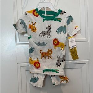 Carter's Green and White Lion Pajama Set